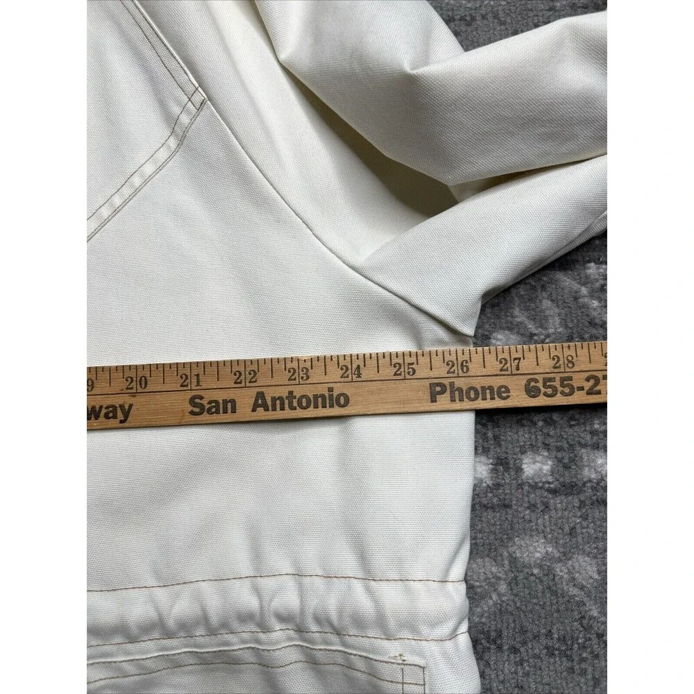 Harbor Master John Weitz Yachtsman Cloth Jacket Large Vintage Beige Zip Up READ